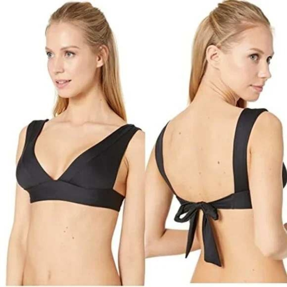 Vitamin A Magnolia V Neck Bikini Top Only Swimsuit womens Size 12/D/XL Tie Back